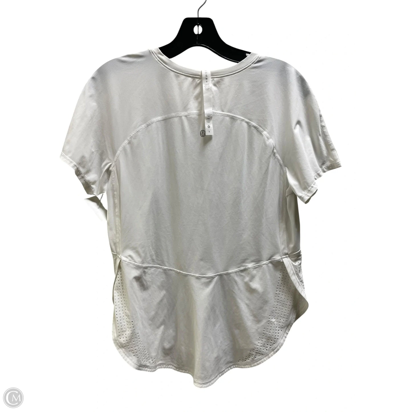 Athletic Top Short Sleeve By Lululemon In White, Size: 6
