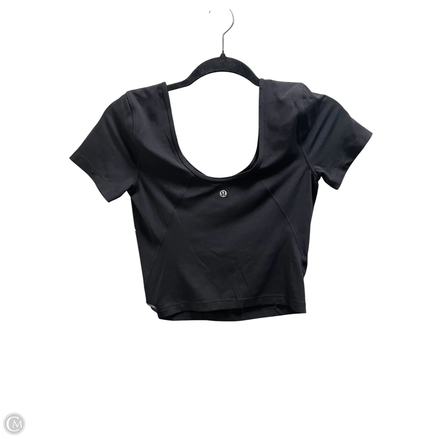 Athletic Top Short Sleeve By Lululemon In Black, Size: S