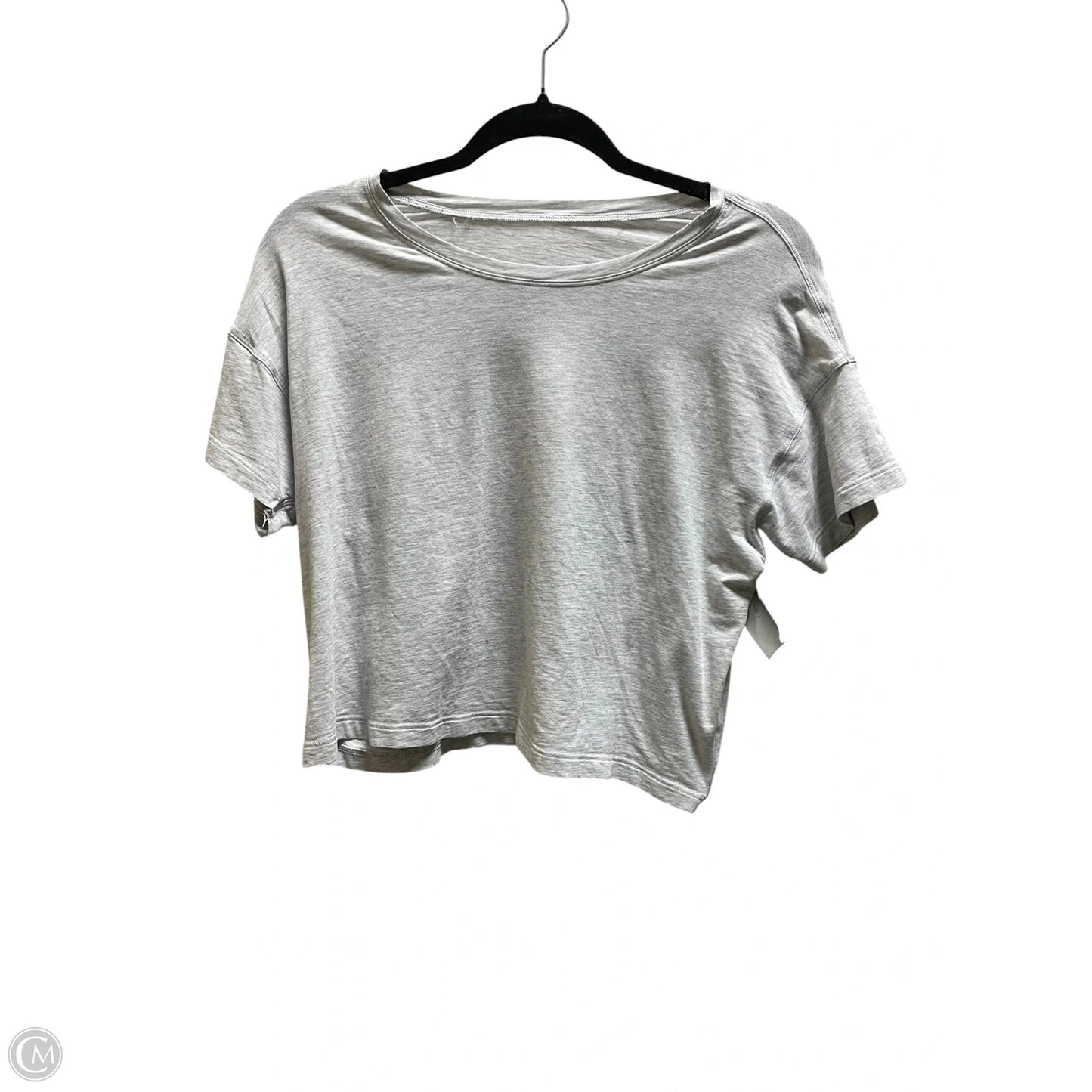 Athletic Top Short Sleeve By Lululemon In Grey, Size: M
