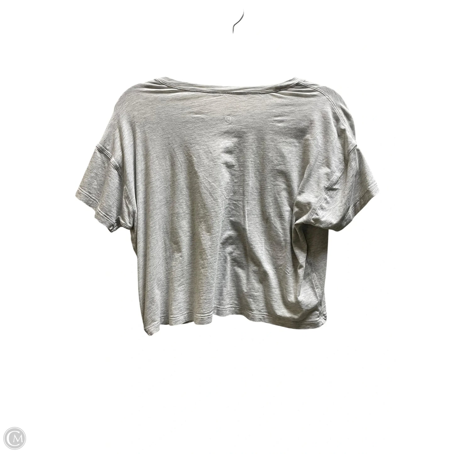 Athletic Top Short Sleeve By Lululemon In Grey, Size: M