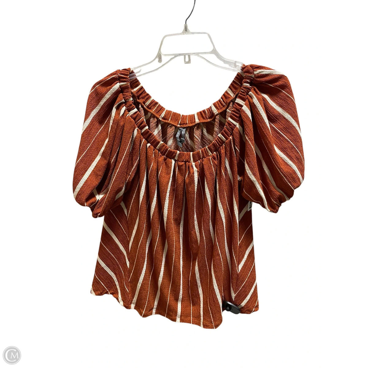 Top Short Sleeve By Anthropologie In Orange, Size: S