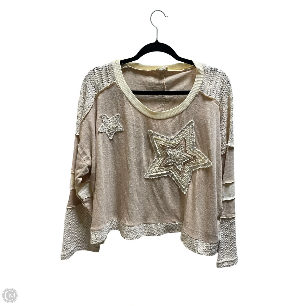 Top Long Sleeve By Pol In Tan, Size: S