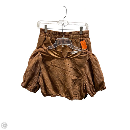 Shorts Set By Vestique In Brown, Size: S