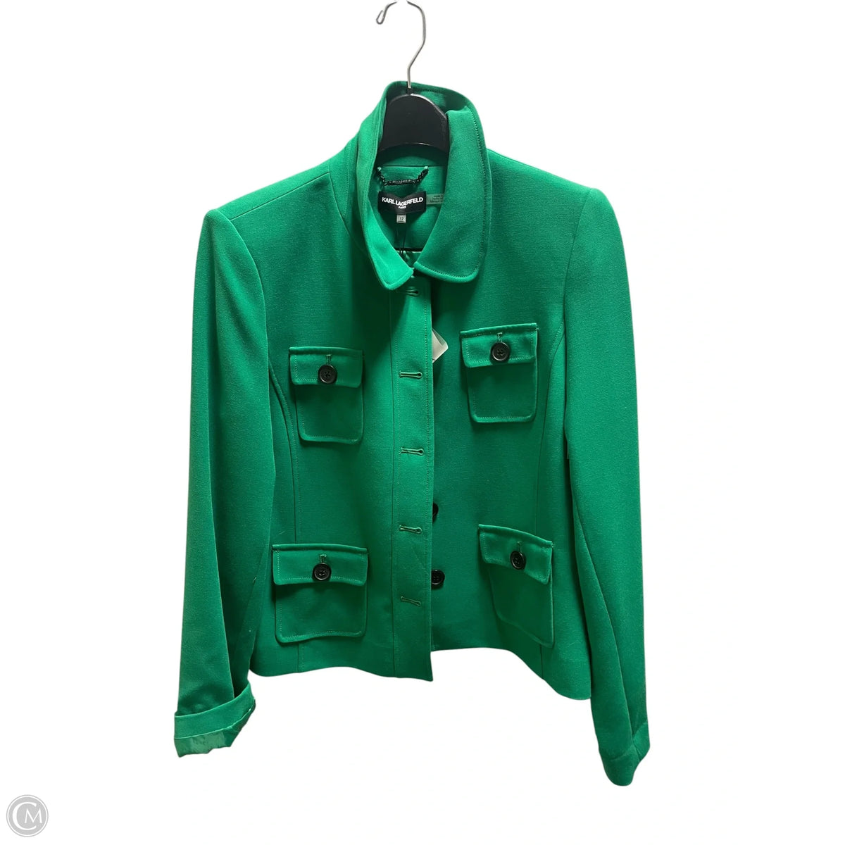 Blazer Designer By Karl Lagerfeld In Green, Size: 12
