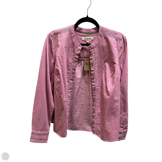 Top Long Sleeve By Boden In Pink, Size: 6