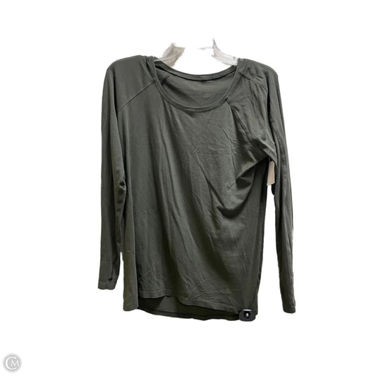 Athletic Top Long Sleeve Collar By Lululemon In Green, Size: S