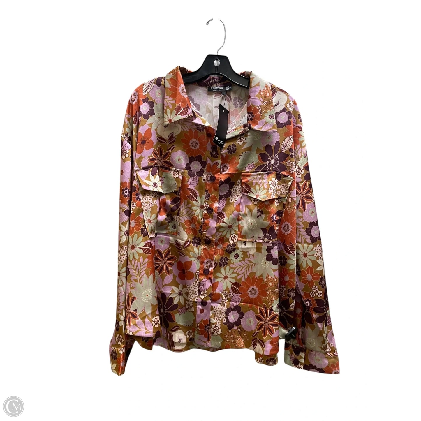 Top Long Sleeve By Nasty Gal In Floral Print, Size: Xl