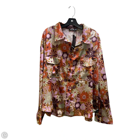 Top Long Sleeve By Nasty Gal In Floral Print, Size: Xl