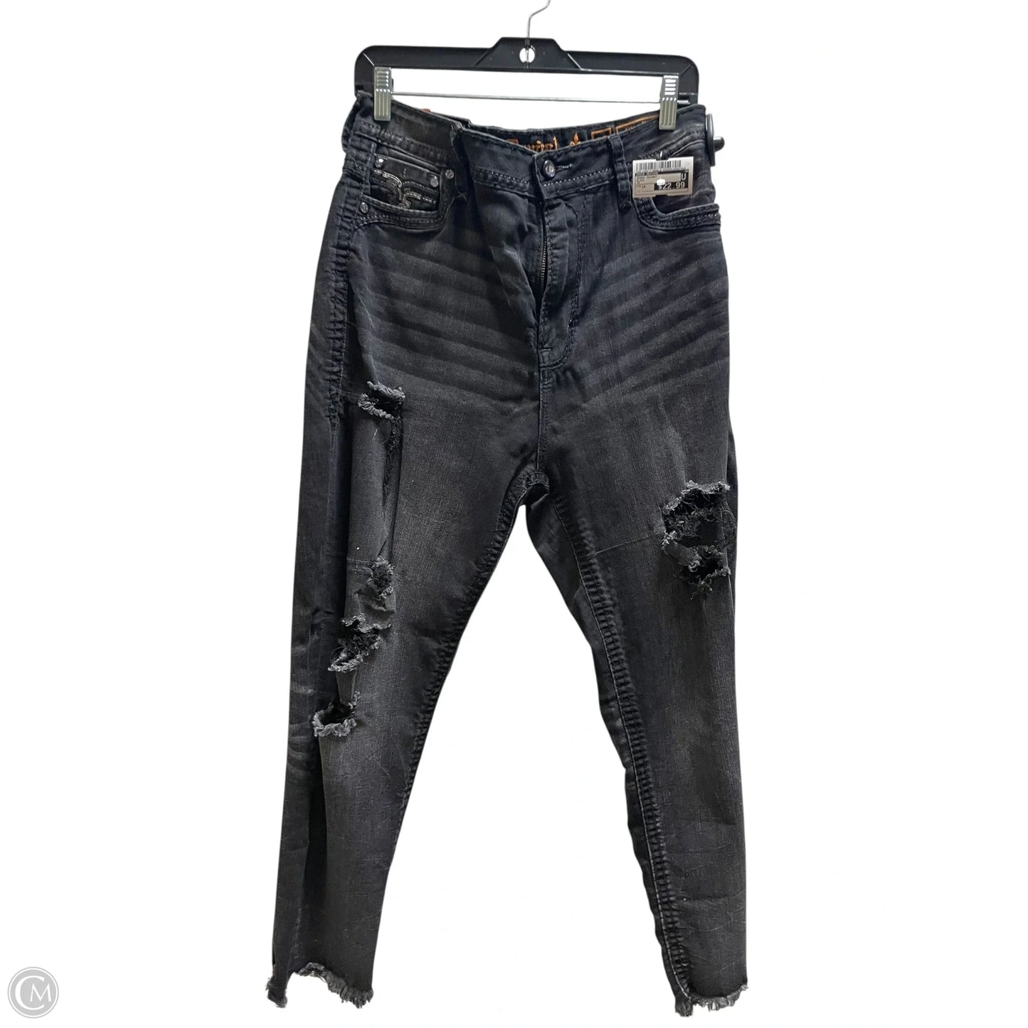 Jeans Skinny By Rock Revival In Black, Size: 14