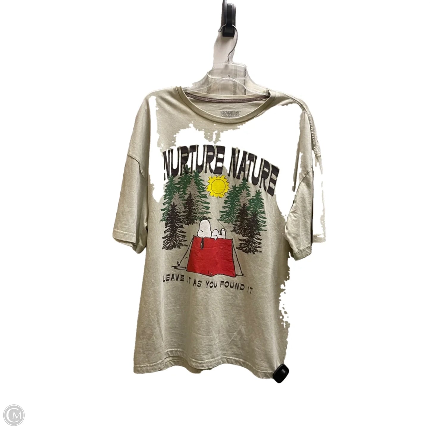 Top Short Sleeve By Clothes Mentor In Tan, Size: L