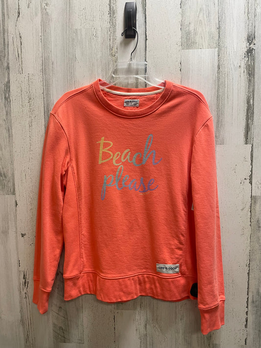 Sweatshirt Crewneck By Life Is Good In Orange, Size: S