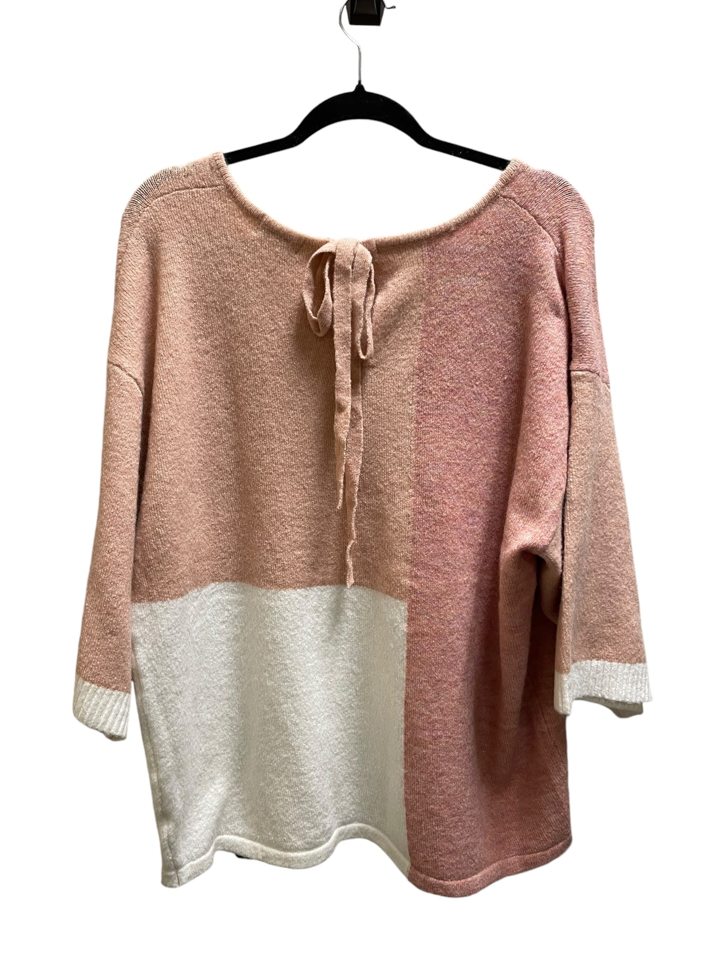 Sweater By Andree By Unit In Pink, Size: 1x