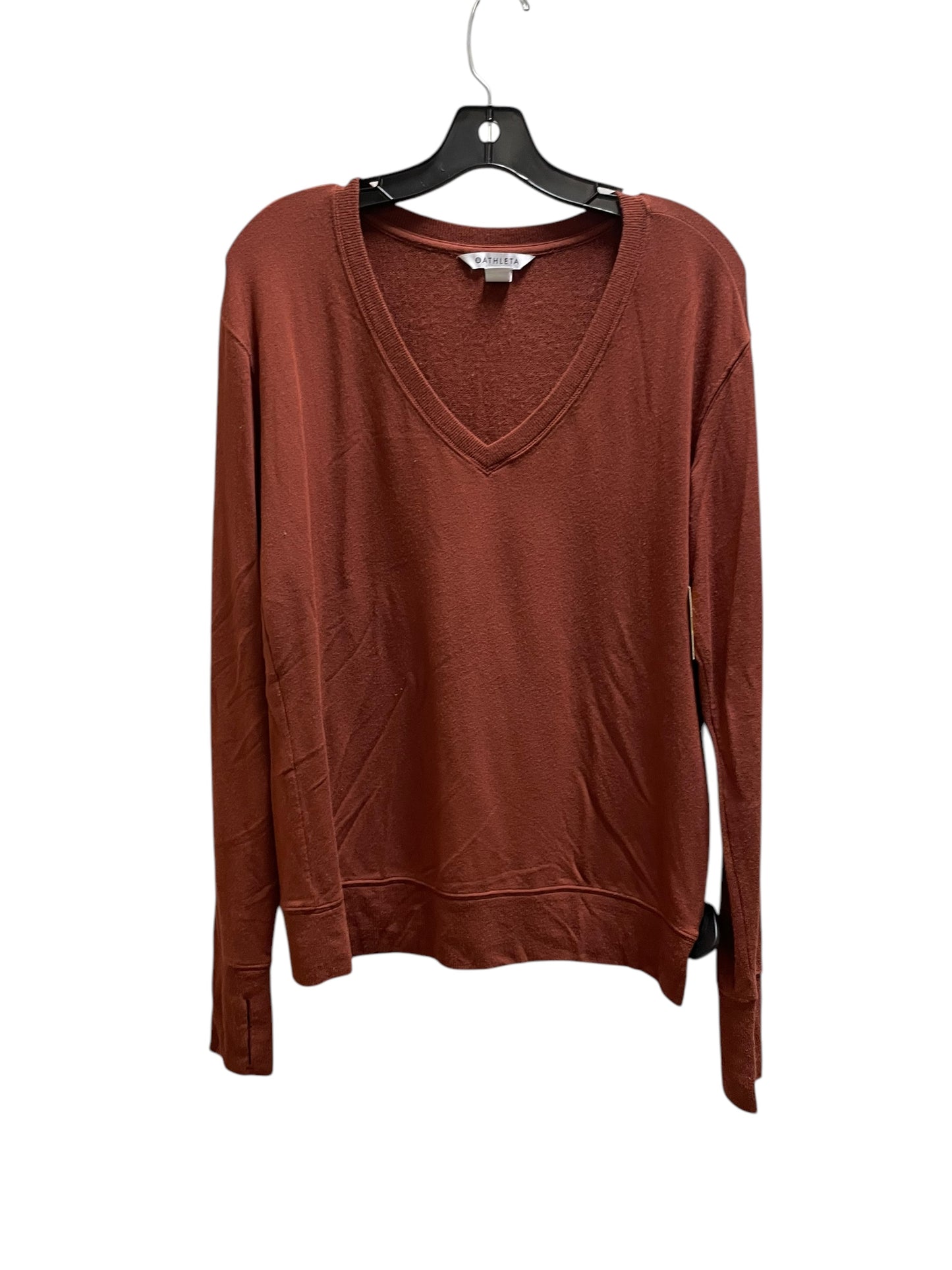 Top Long Sleeve By Athleta In Brown, Size: M