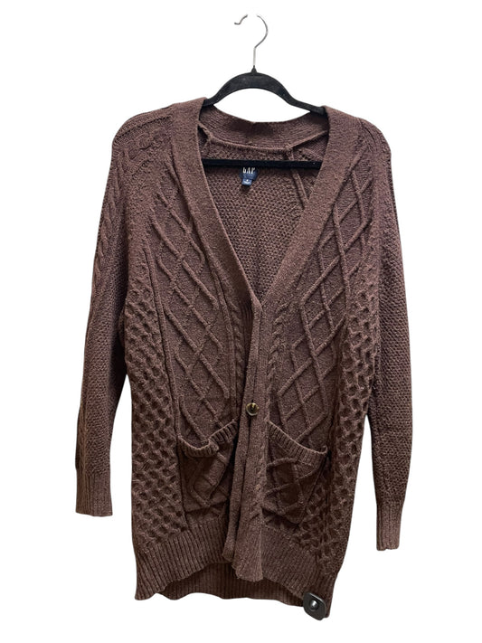 Sweater Cardigan By Gap In Brown, Size: S