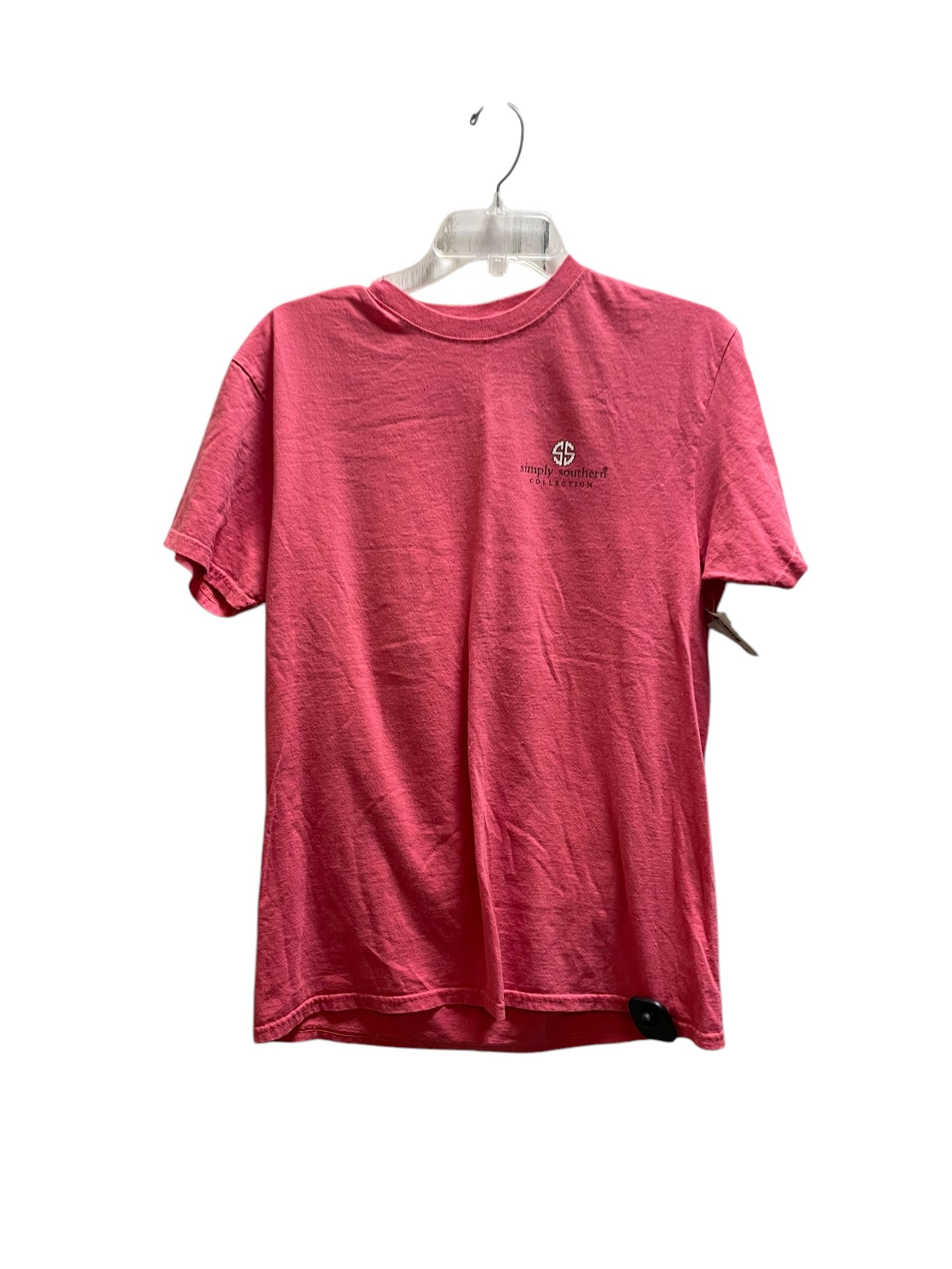 Top Short Sleeve By Simply Southern In Pink, Size: M