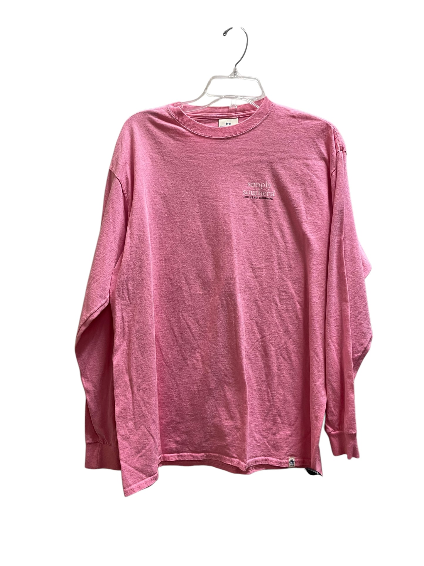 Top Long Sleeve By Simply Southern In Pink, Size: L