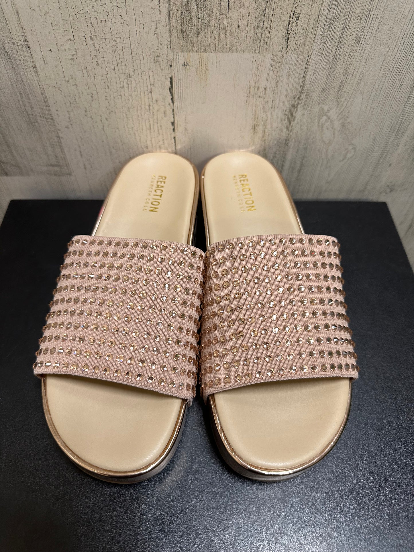 Rose Gold Sandals Heels Platform Kenneth Cole, Size 10