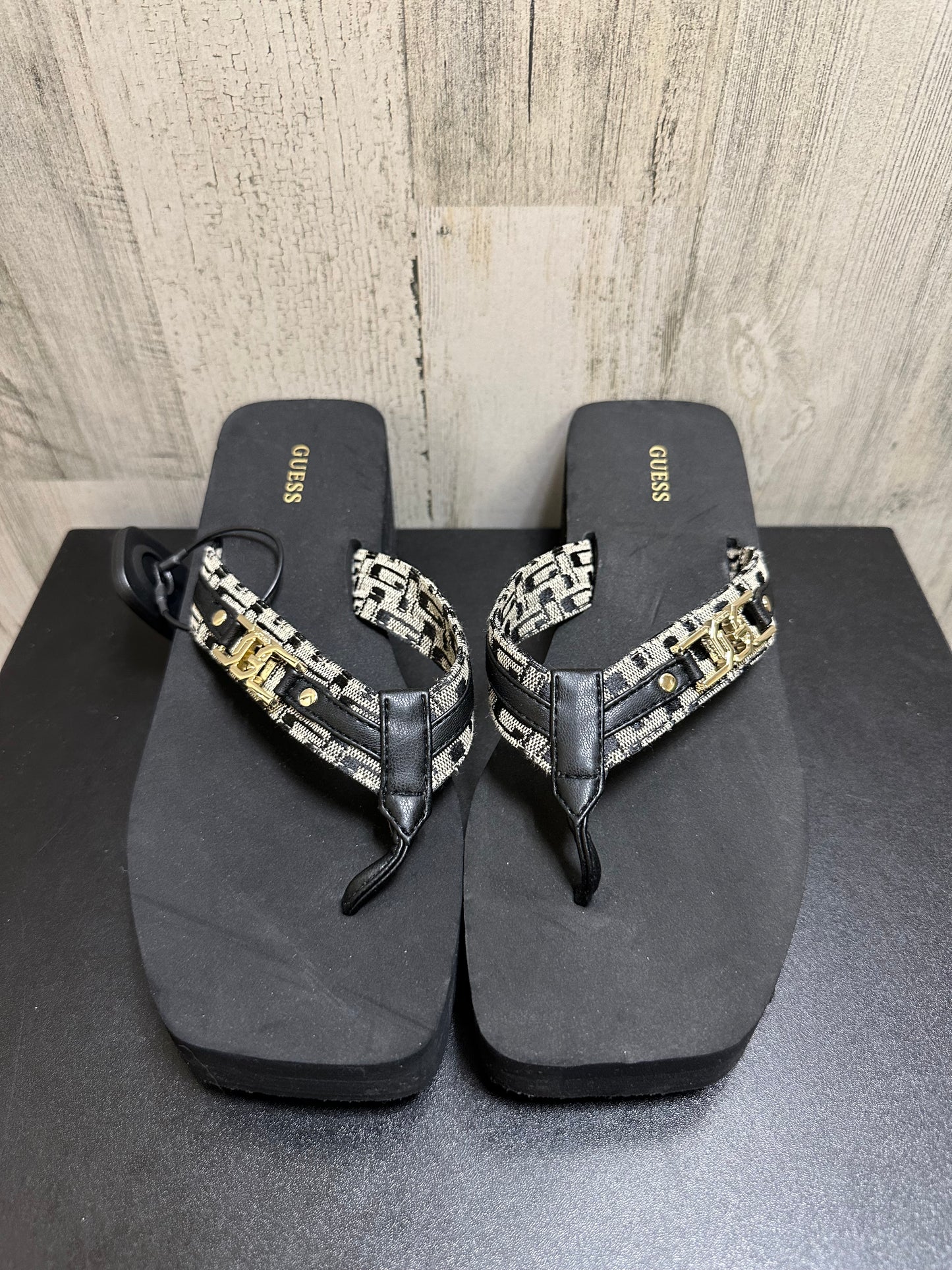 Black Sandals Heels Platform Guess, Size 10