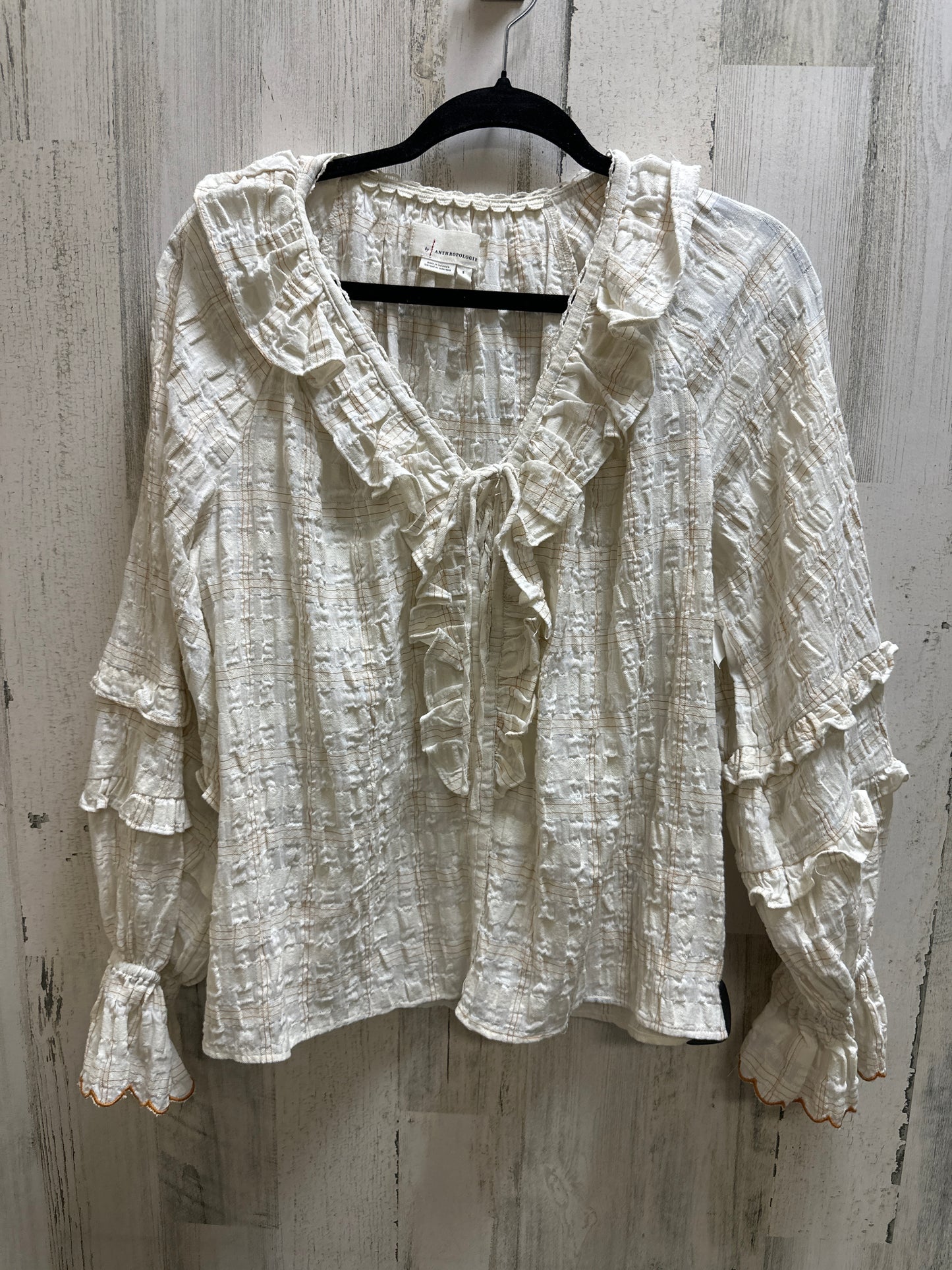 Cream Top Long Sleeve Anthropologie, Size S