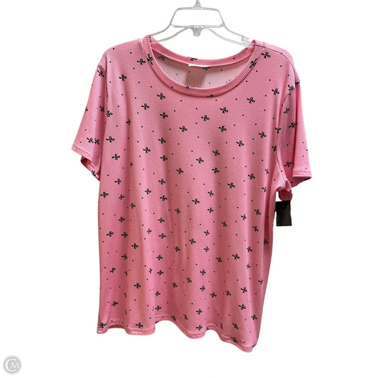 Top Short Sleeve By Free Kisses In Pink, Size: 2x