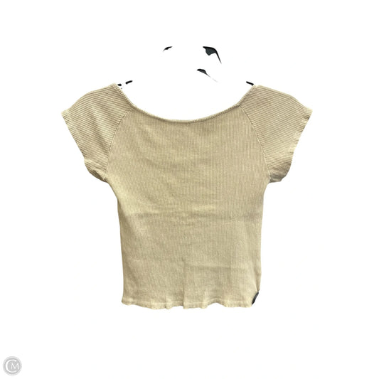 Top Short Sleeve By Aerie In Tan, Size: M