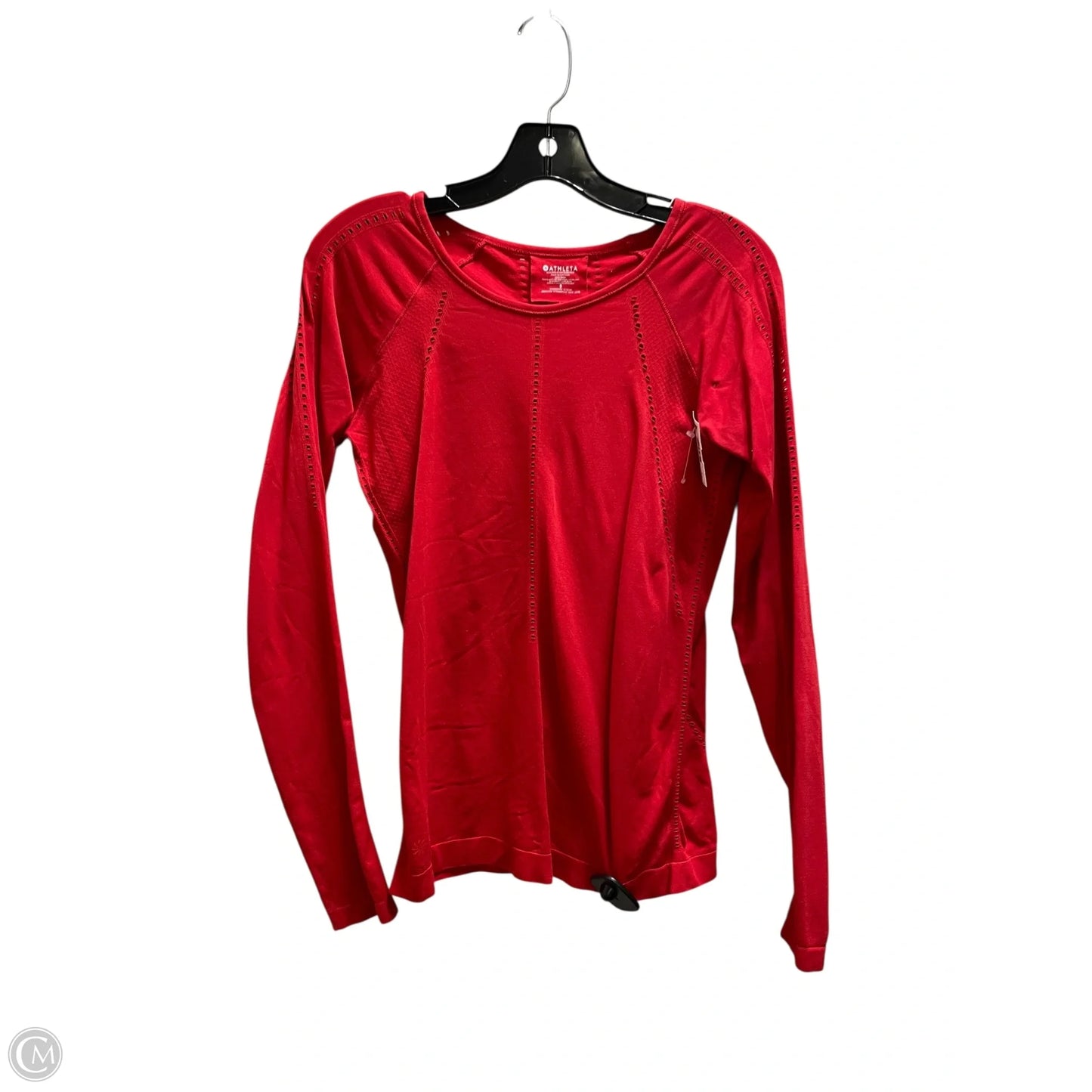 Athletic Top Long Sleeve Collar By Athleta In Red, Size: S