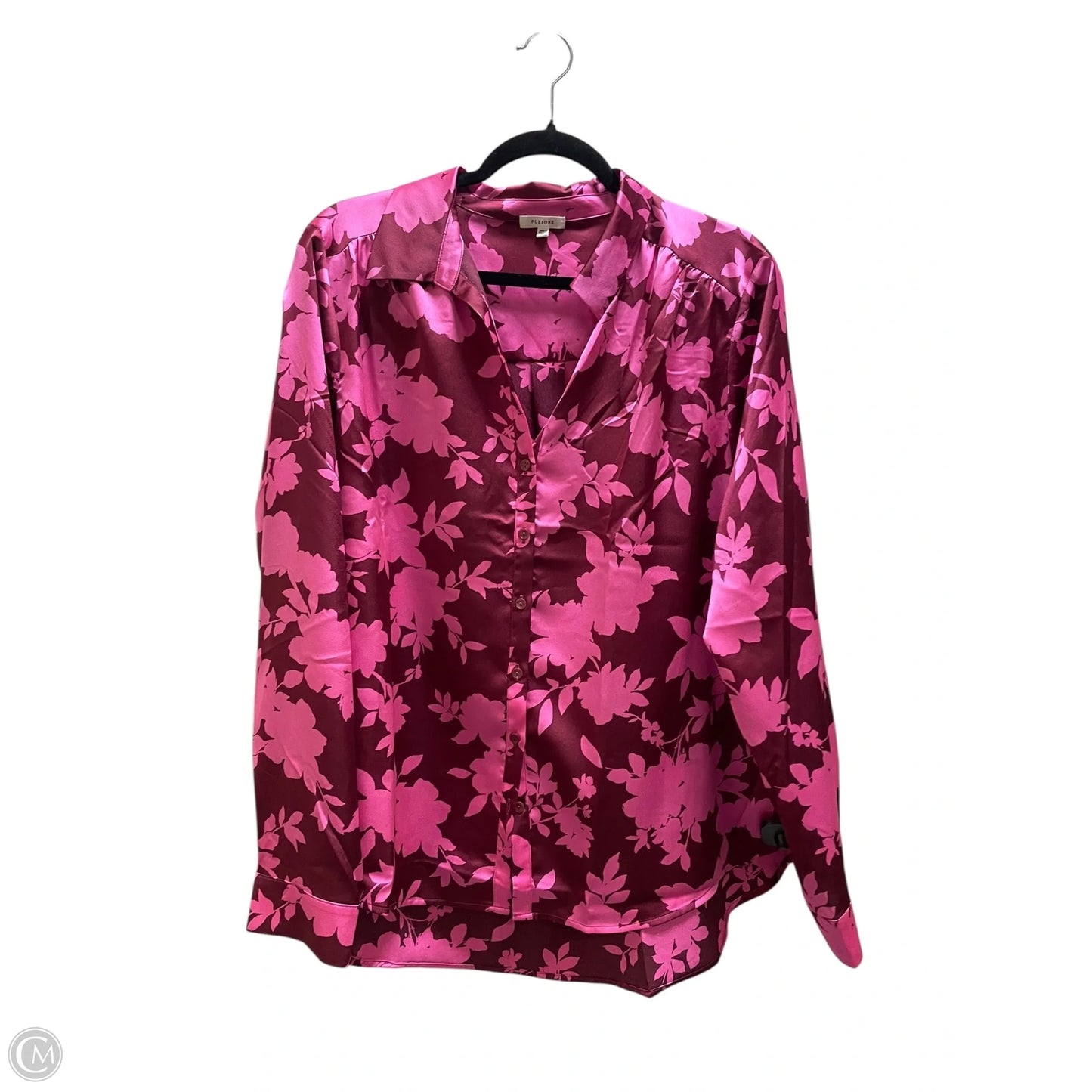 Top Long Sleeve By Pleione In Pink, Size: Xl