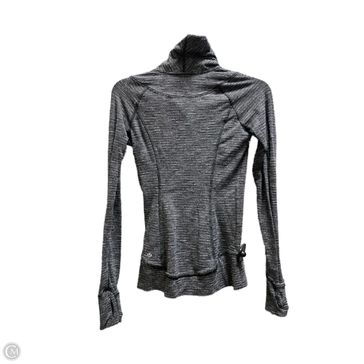 Athletic Top Long Sleeve Collar By Lululemon In Grey, Size: 2