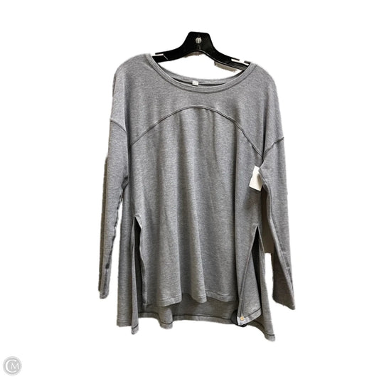 Athletic Top Long Sleeve Collar By Lululemon In Grey, Size: 12
