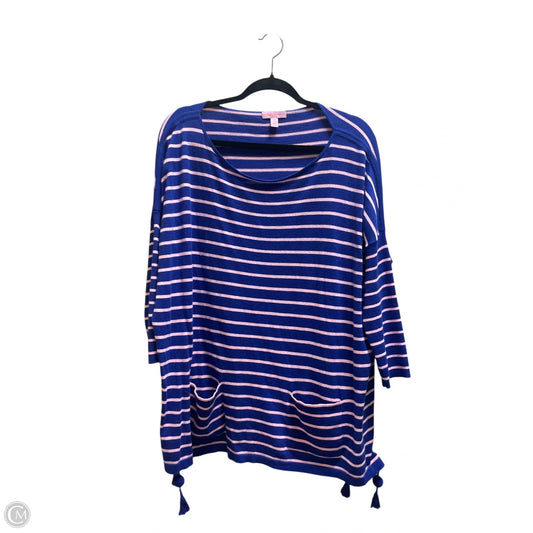 Top Long Sleeve Designer By Lilly Pulitzer In Blue, Size: M