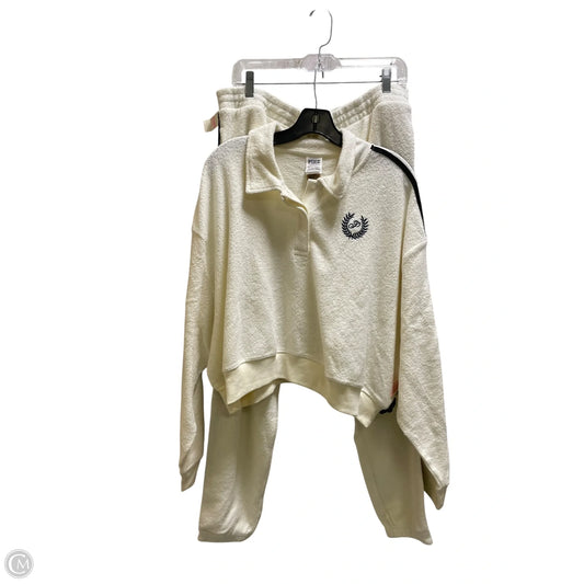 Pants Set 2pc By Pink In Cream, Size: Xl
