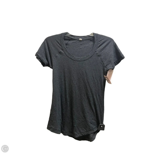 Athletic Top Short Sleeve By Lululemon In Grey, Size: S