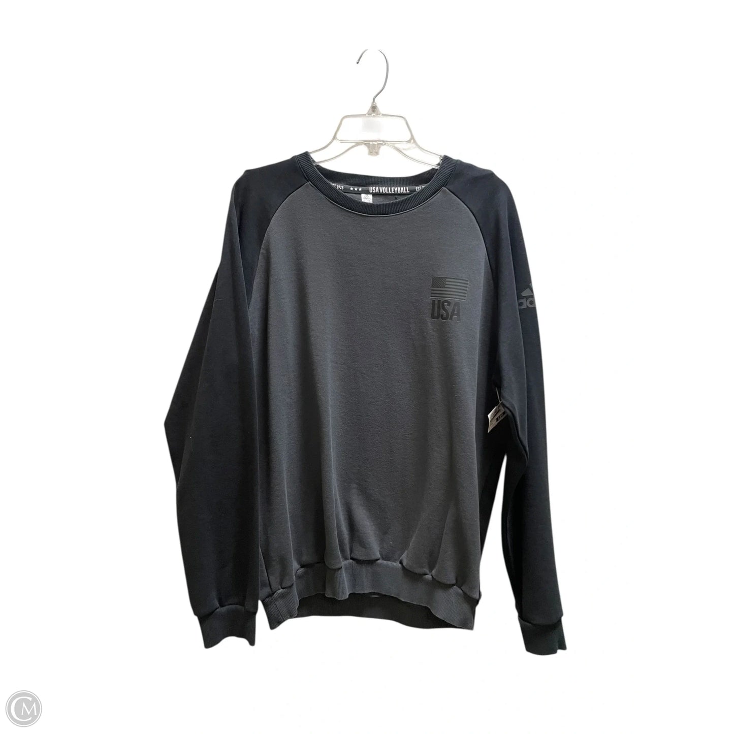 Athletic Sweatshirt Collar By Adidas In Grey, Size: Xl