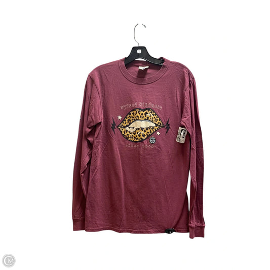 Top Long Sleeve By Simply Southern In Maroon, Size: S