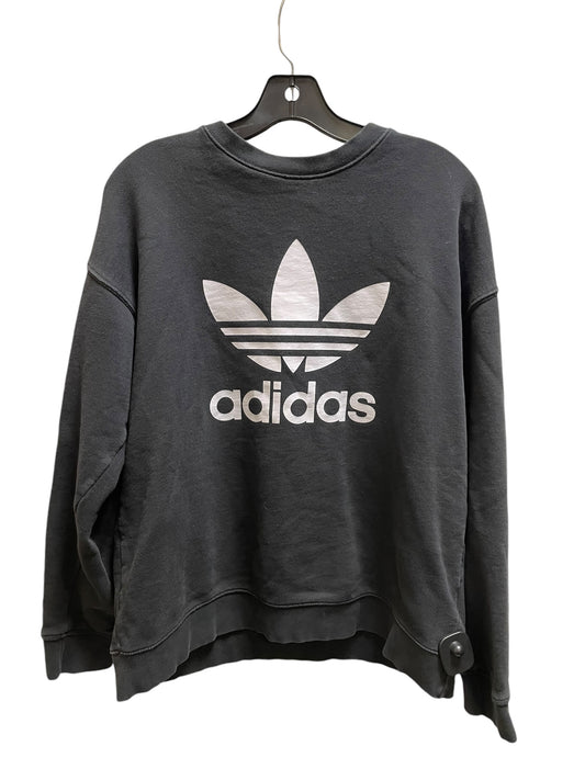 Athletic Sweatshirt Collar By Adidas In Black, Size: M