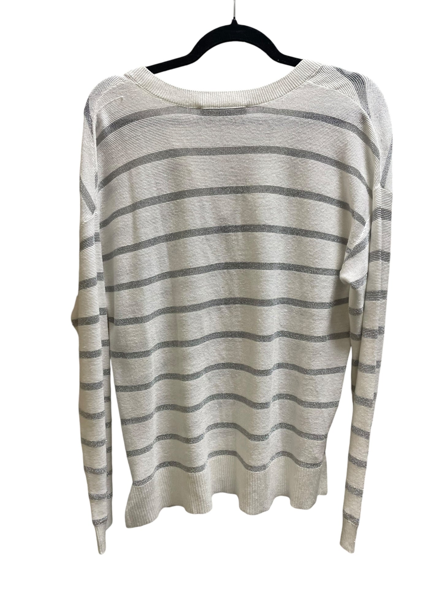 Top Long Sleeve By Loft In White, Size: M