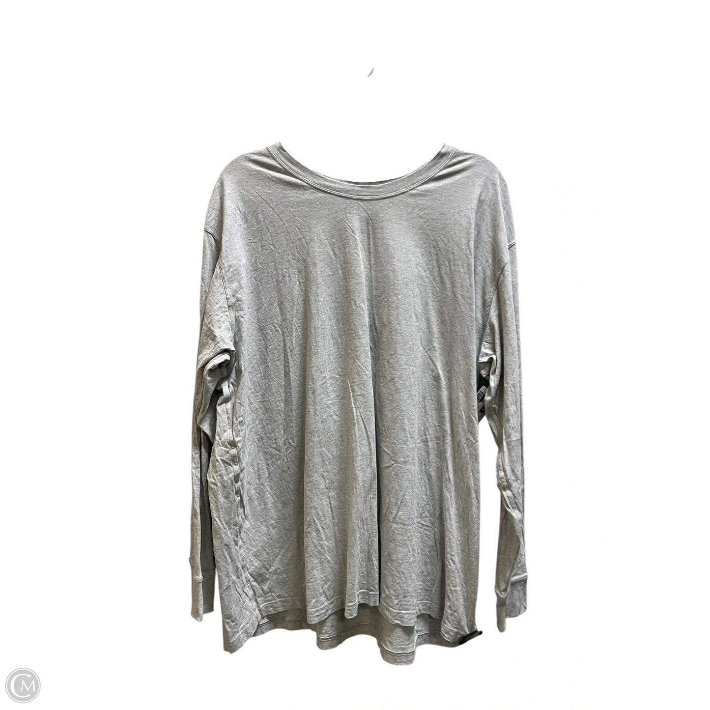 Athletic Top Long Sleeve Collar By Lululemon In Grey, Size: L