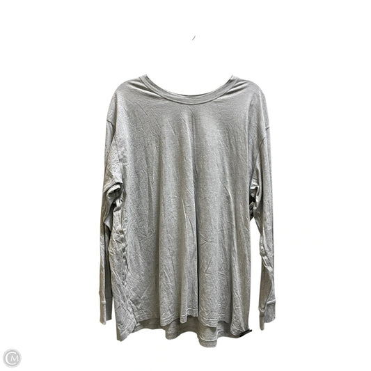 Athletic Top Long Sleeve Collar By Lululemon In Grey, Size: L