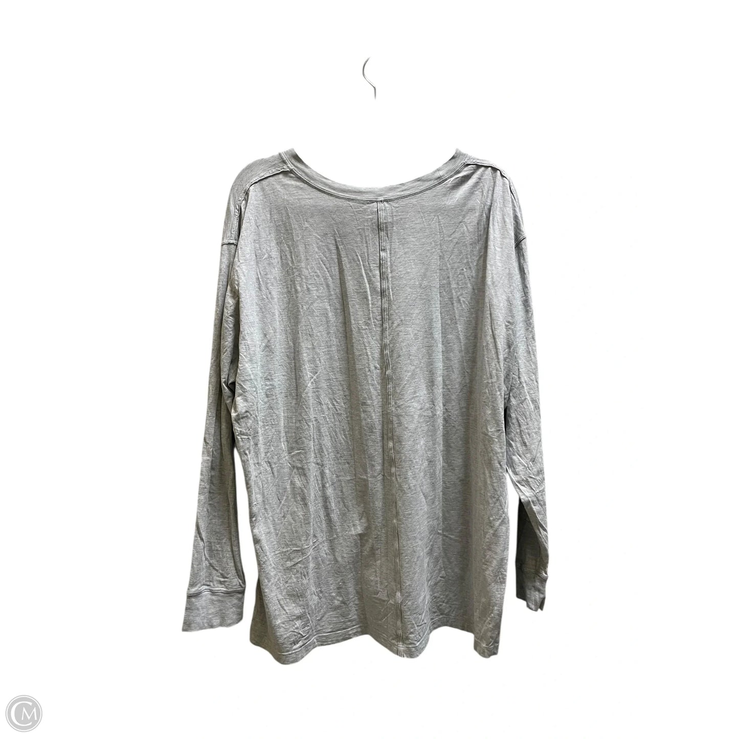 Athletic Top Long Sleeve Collar By Lululemon In Grey, Size: L