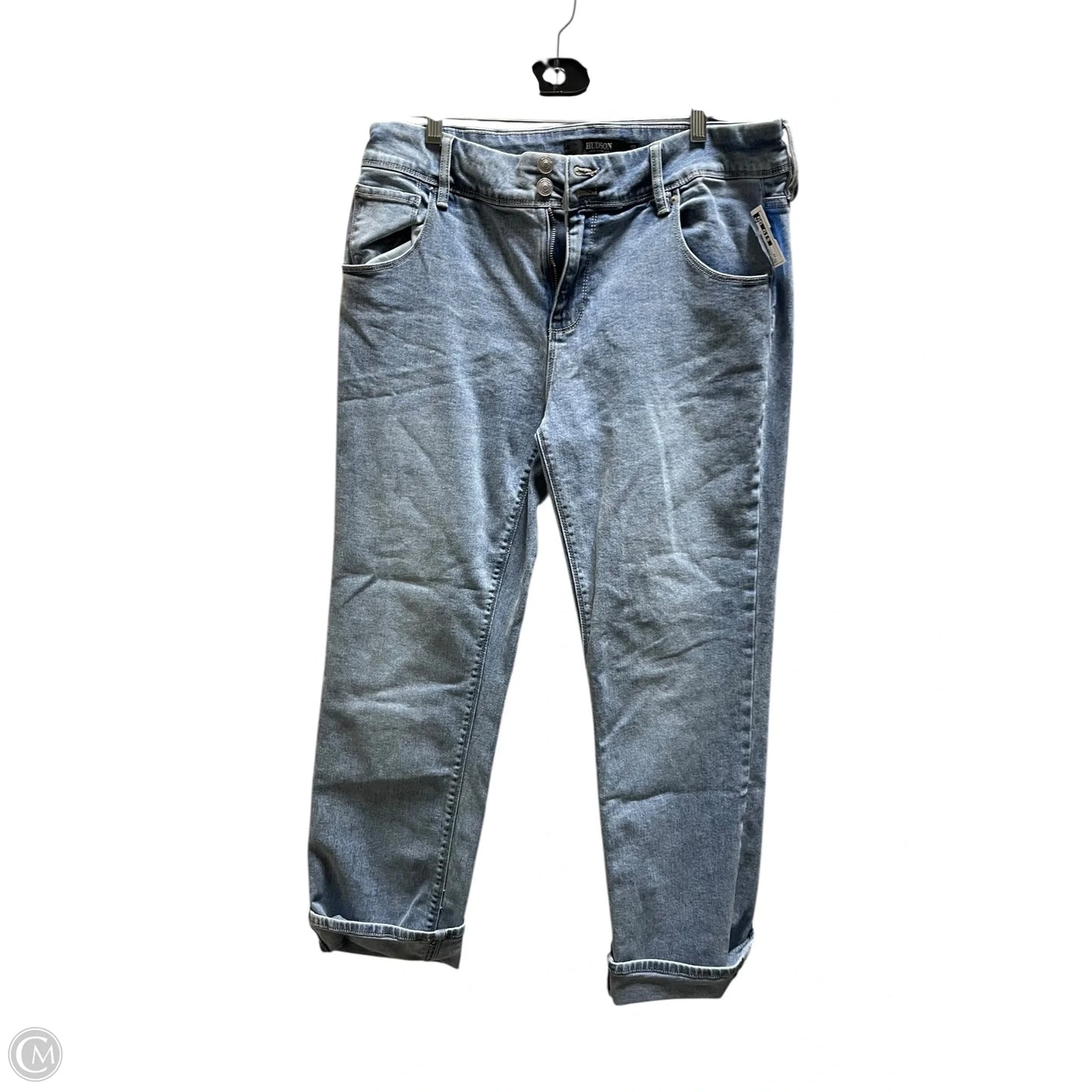 Jeans Straight By Hudson In Blue Denim, Size: 12