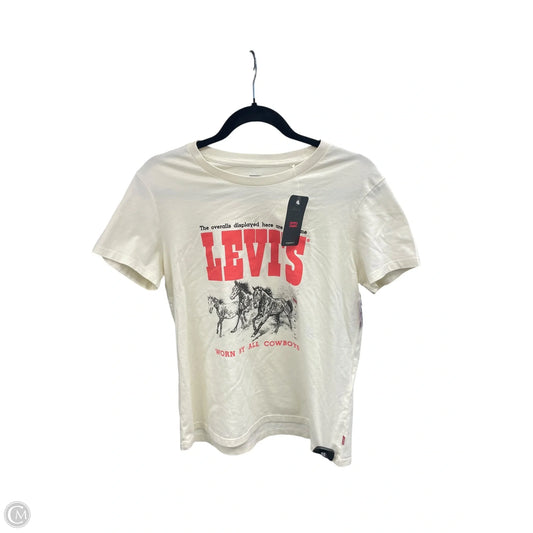 Top Short Sleeve By Levis In Cream, Size: M