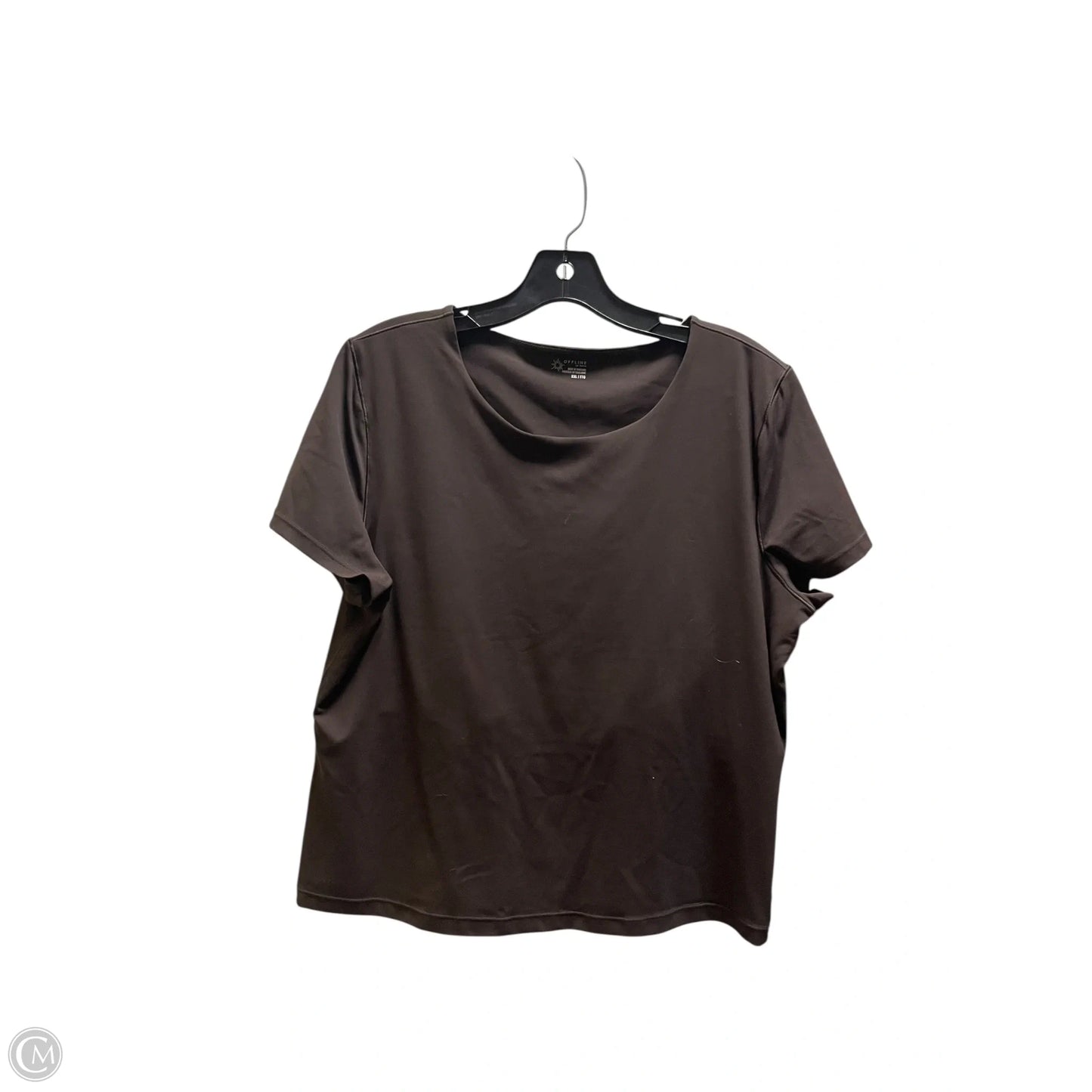 Athletic Top Short Sleeve By Offline By Aerie In Brown, Size: 2x