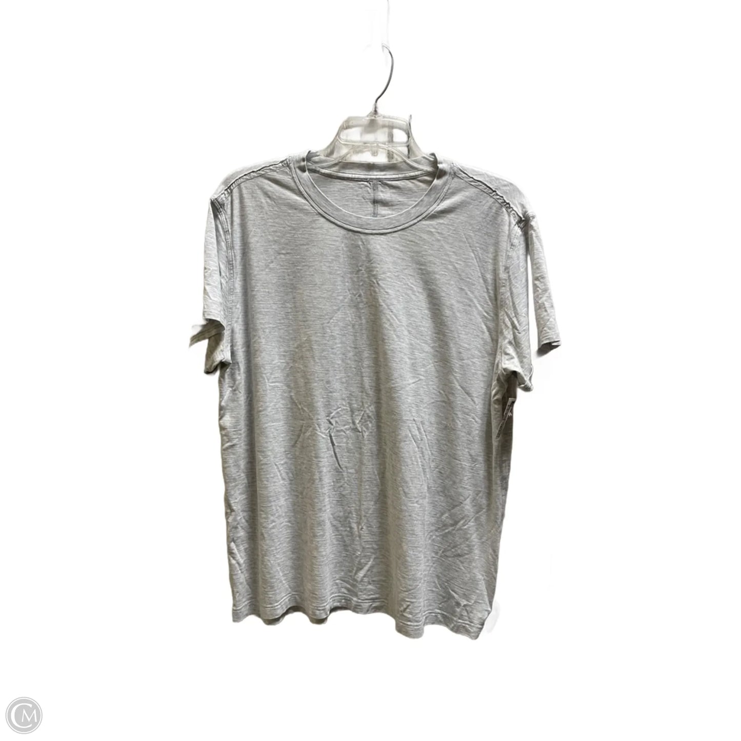 Athletic Top Short Sleeve By Lululemon In Grey, Size: L