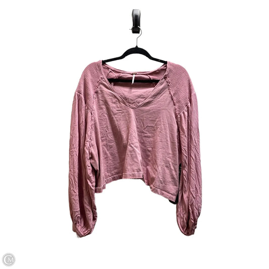 Top Long Sleeve By Free People In Pink, Size: L