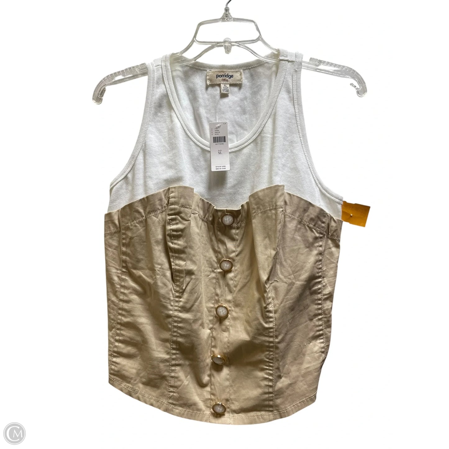 Top Sleeveless By Anthropologie In Tan, Size: Xl