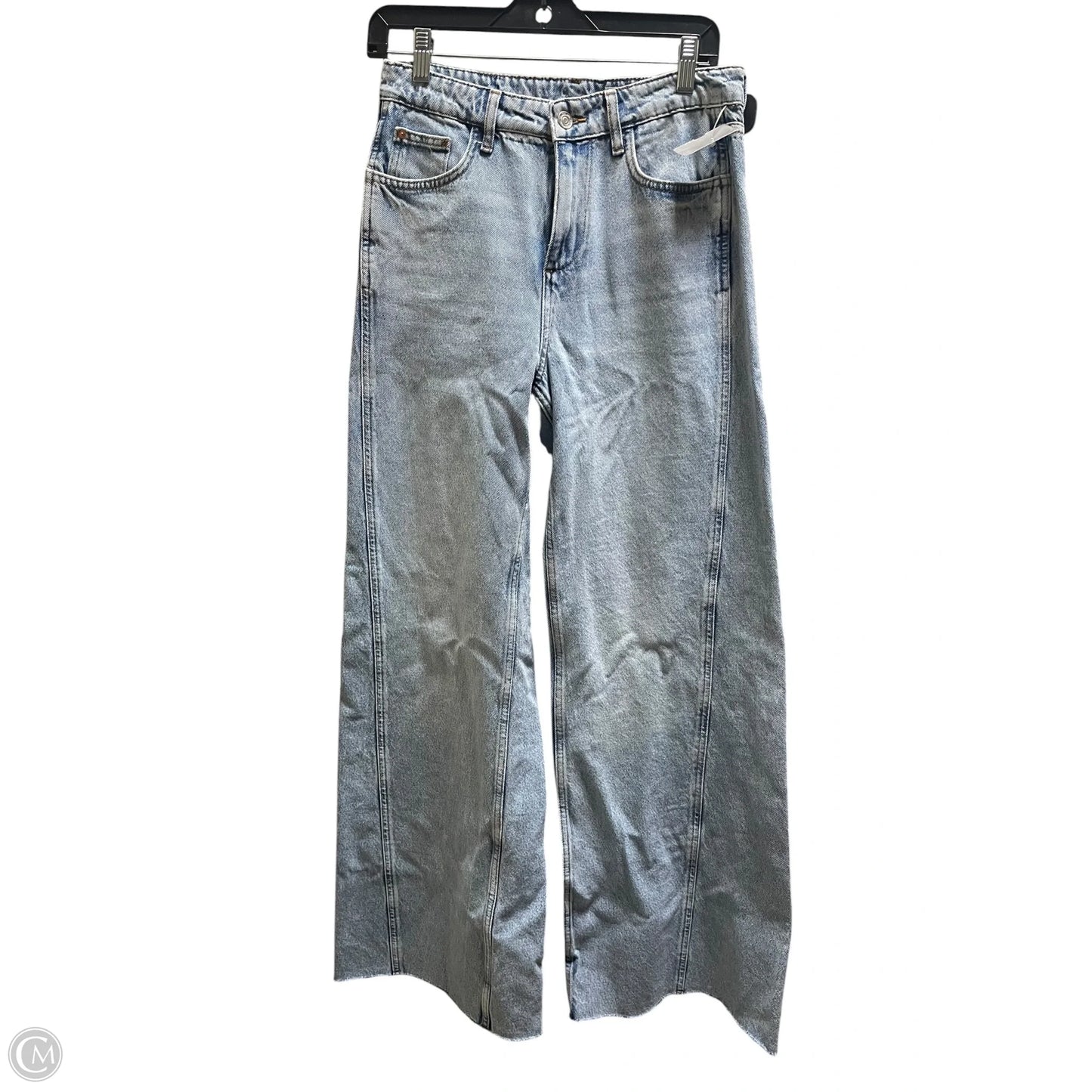 Jeans Straight By Zara In Blue Denim, Size: 4