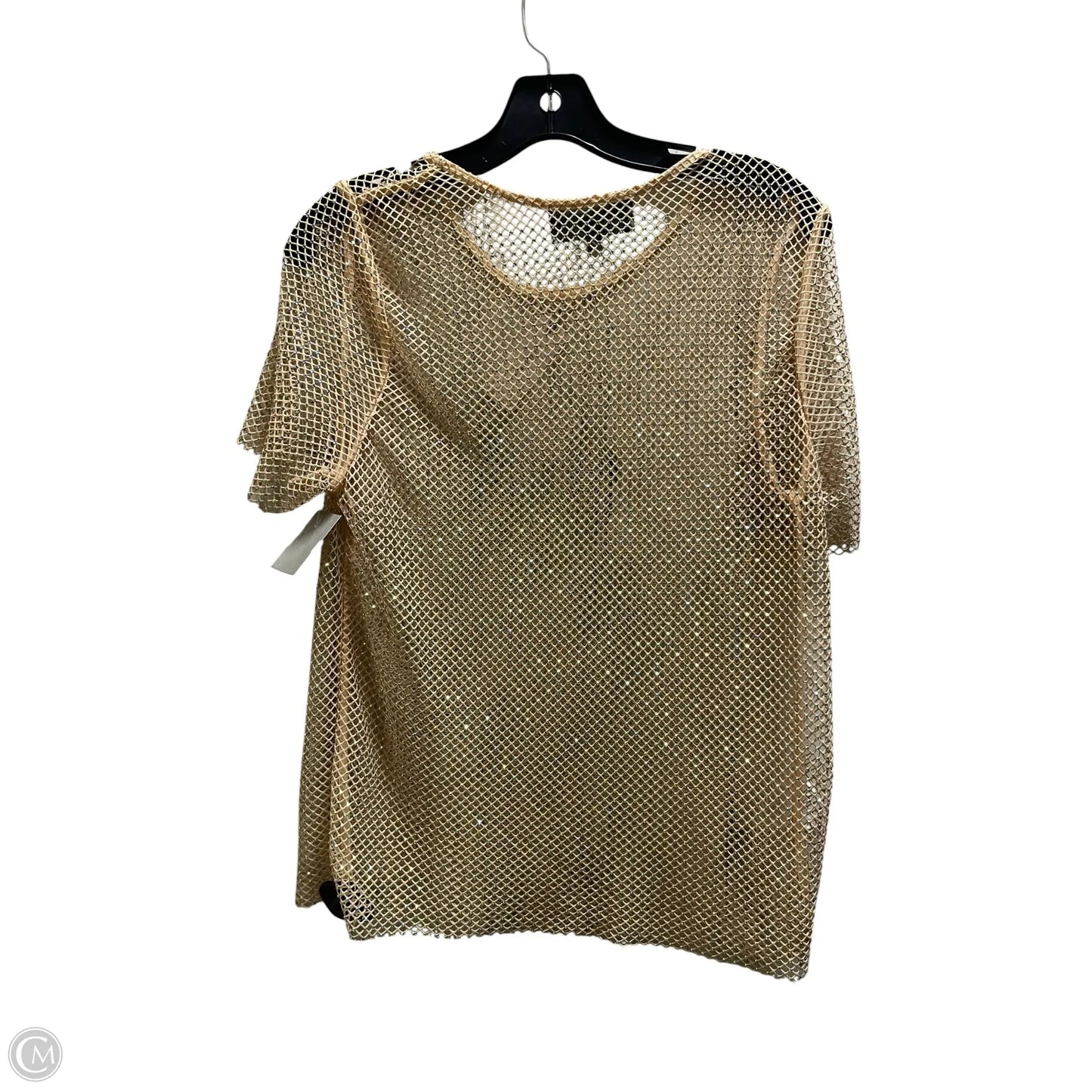 Top Short Sleeve By Anthropologie In Tan, Size: M
