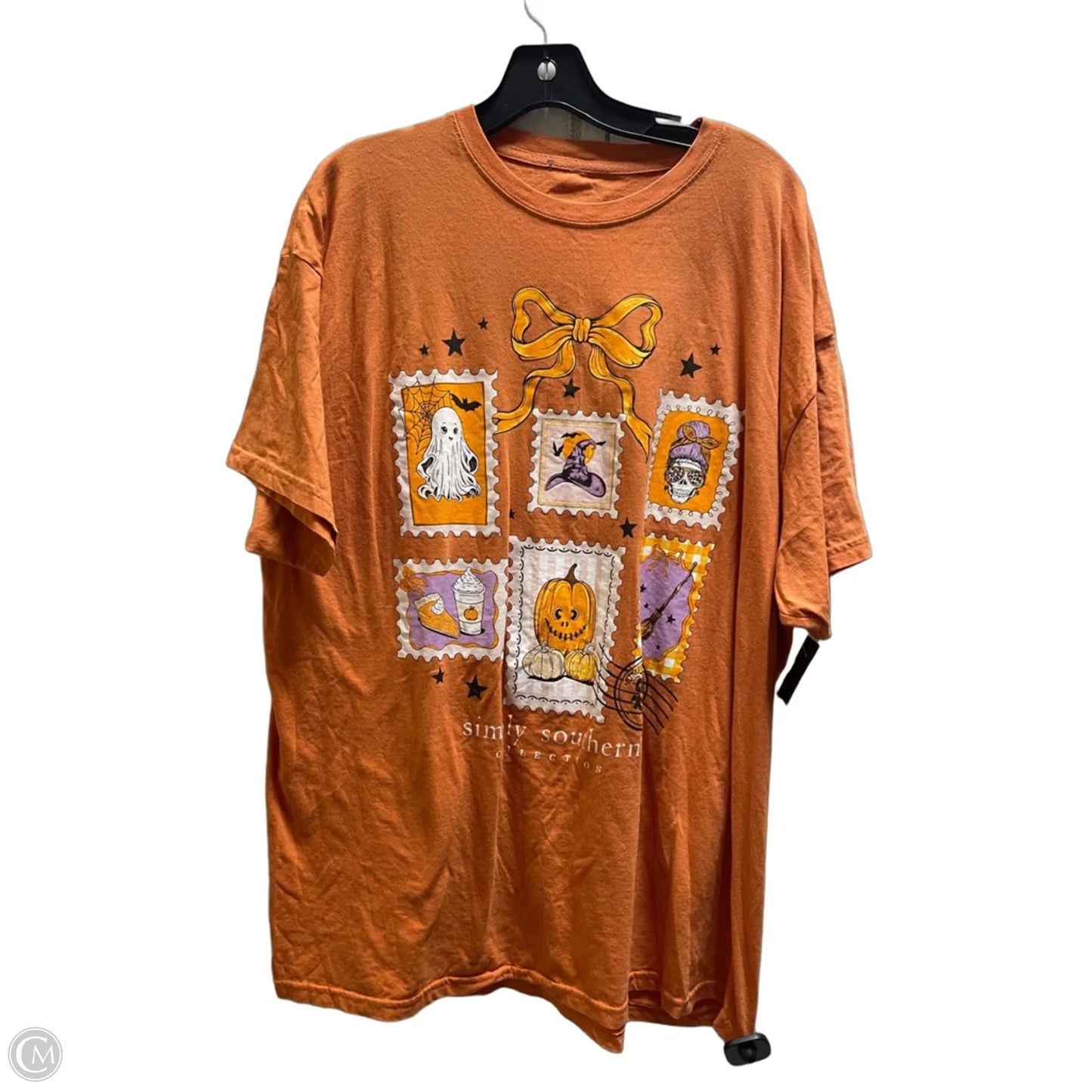 Top Short Sleeve By Simply Southern In Orange, Size: 3x