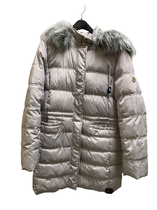 Coat Puffer & Quilted By Adrienne Vittadini In Grey, Size: Xl