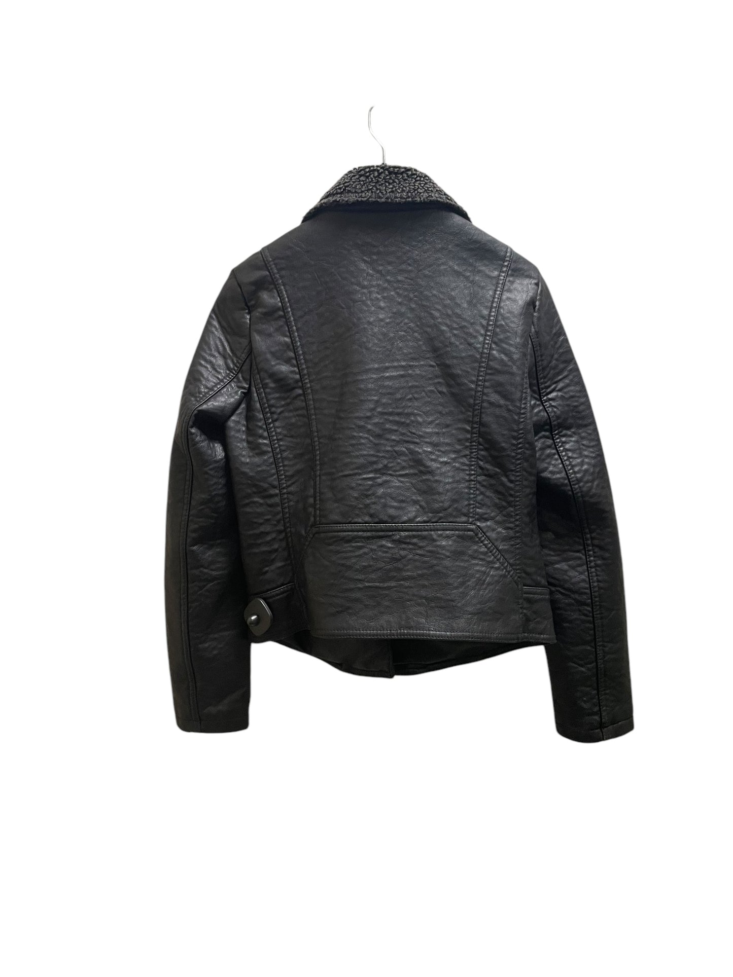 Jacket Leather By Clothes Mentor In Black, Size: M